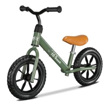 Imagem de HAWEEK Bicicleta de equilíbrio infantil de 30,5 cm, sem pedal, para crianças de 2 a 5 anos, assento ajustável e guidão, melhores presentes para 1 a 3 meninos e meninas (verde)