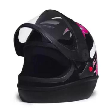 Imagem de Capacete San Marino Femme Moto Preto Flor Rosa, 60