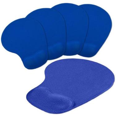 Imagem de Kit 5x Mouse Pad Ergonômico com Apoio de Punho Topget Azul