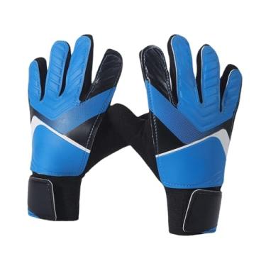 Imagem de YIJU Luvas de goleiro Luvas de goleiro para crianças Luvas de futebol profissional espessadas Luvas de futebol para jogo de futebol Goleiro, Azul Tamanho 7