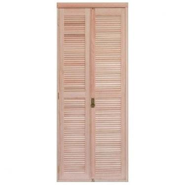 Imagem de Porta de Madeira Camarão 213x94cm com Venezianas e Marco Batente 14cm 