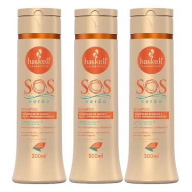 Imagem de kit 3 Shampoo Haskell Pós-Sol S.O.S Verão Limpeza suave 300ml