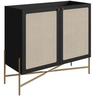 Imagem de Balcão Aparador Cantinho do Café Industrial Indy A03 Nero Dourado - Ly