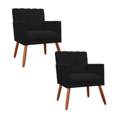 Imagem de Combo 2 Poltronas Decorativa Para Consultório Escritório Cecília Suede
