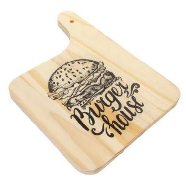 Imagem de Tabua decorativa hamburguer com cabo 21 X 28,5 X 1,55 cm  - STOLF Supo