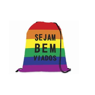 Imagem de Mochila Saco Personalizada Fitness Sejam Bem Viados LGBT - Deluzz