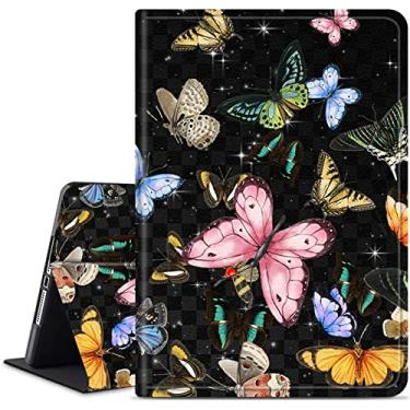 Imagem de Capa para tablet Samsung Galaxy Tab E de 9,6 polegadas 2015 (SM-T560/T561/T565/T567), Dikoer Slim Ajustável Suporte Traseiro Proteção Smart Cover para Galaxy Tab E 9,6 polegadas, Glitter Butterfly