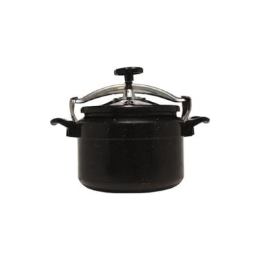 Imagem de Panela Alta Pressão Indução Antiaderente Revestimento Mármore Cerâmico 10 Litros Preta