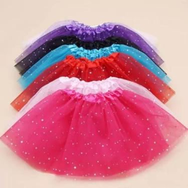 Imagem de Saia Tutu de Tule Brilho Menina Infantil Carnaval Festas - Bela Import