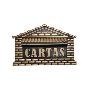 Imagem de MetalCartas Caixa de Correio - Carta Correspondência - Pvc Aço Prata e Dourado - Modelo Casinha Tijolo - Decoração