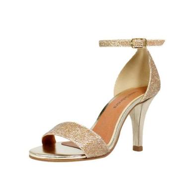 Imagem de Sandália Salto Alto Fino Luiza Sobreira Glitter Dourada Mod. 2185, 35