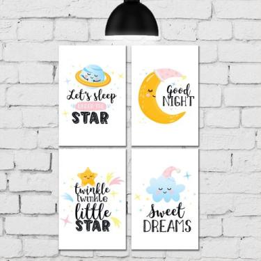 Imagem de Placa Decorativa MDF Infantil Soneca 20x30cm - kit 4 unidades - Quarti