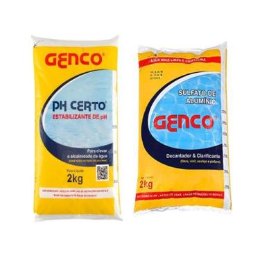 Imagem de Kit Sulfato de Aluminio 2kg E Ph Certo Estabilizador Genco