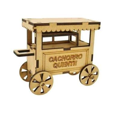 Imagem de Miniatura Carrinho de Cachorro Quente para Boneca 9,5x5x9 Laser Mdf Ma