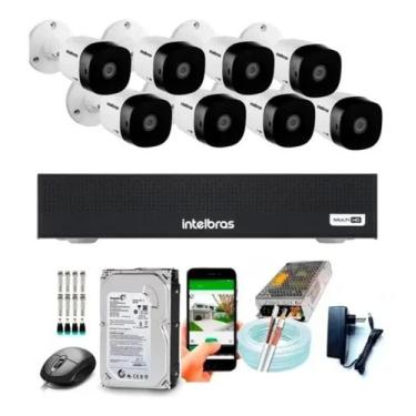 Imagem de Kit 8 Câmeras Intelbras 1120b Dvr Intelbras Mhdx 8 Canais