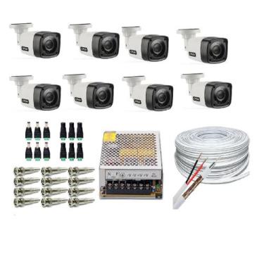Imagem de Kit 8 Câmeras Bullet Hd 720p 1Mp Com Cabo e Conectores - Citrox