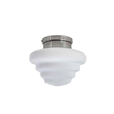 Imagem de Lustre Plafon Escada Colmeia Retro Vidro Alumínio Escovado 152 - ILUMI