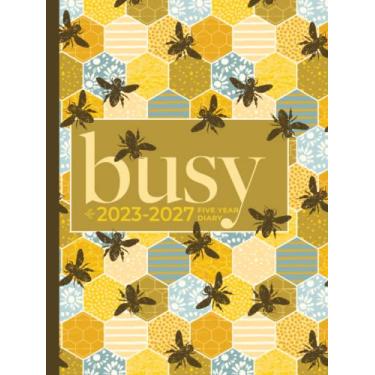 Imagem de 5 Year Diary 2023-2027 | A4 Busy Bumble Bee Hive Hardcover: Month to View Planner with UK Holidays, Vision Board, Moon Phases, Birthdays and Celebrations