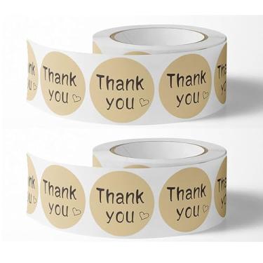 Imagem de Misuyue Adesivos de agradecimento de 2,5 cm, 1000 peças de etiquetas de papel kraft para pequenas empresas, presentes, casamentos, brindes, chás de panela, festas, boutiques e selos de envelope (2
