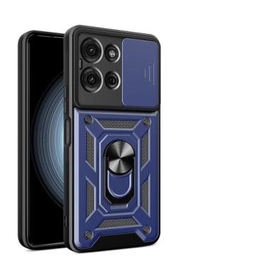 Imagem de Kukoufey Capa compatível com Motorola Moto G75 5G, com capa de lente de câmera deslizante compatível com Motorola Moto G75 5G capa azul