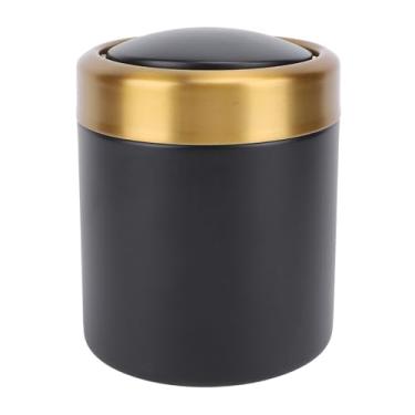 Imagem de Lata de Lixo Pequena para Banheiro Lixeira de Mesa Elegante, Lixeira Flip Top de Aço Inoxidável 304 Com Tampa Giratória, Design Compacto para Sala de Estar, Escritório, Banheiro