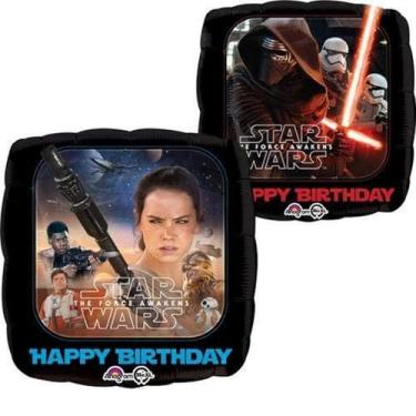 Imagem de Anagram Balão de Feliz Aniversário Star Wars O Despertar da Força, 45,7 cm, Multicolorido