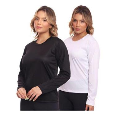 Imagem de Kit 2 Camisas Feminina Camiseta Térmica Proteção Solar Uv - MC Digital