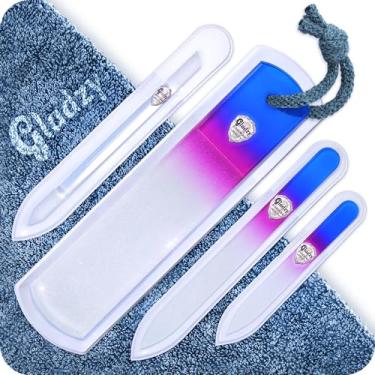 Imagem de Conjunto de lixa de unha de vidro tcheco genuíno – superfície de grão diferente gravada nos dois lados, removedor de calos, removedor de calos, empurrador de cutícula de arquivo de precisão, manicure e pedicure, cuidados profissionais de unhas e arte, qualidade da UE