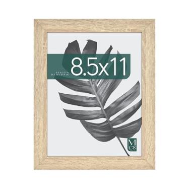 Imagem de MCS Moldura de madeira natural para galeria de estúdio, 20 x 27 cm, moldura retangular para fotos, pôsteres e impressões de arte e cavalete para exibição de tapletop (pacote com 1)