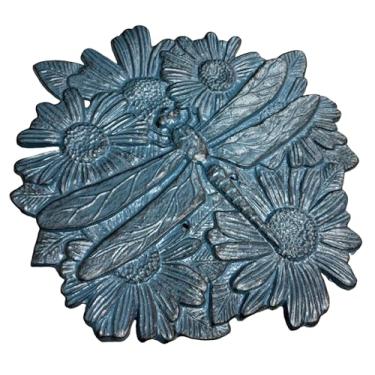 Imagem de Comfy Hour Carrinho de flor e libélula, 35 cm, ferro fundido, azul