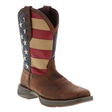 Imagem de Durango Bota Rebel Patriotic com bandeira ocidental, Marrom, 6.5 X-Wide