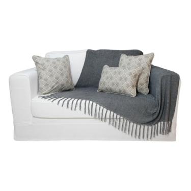 Imagem de Manta Xale de Chenille com Franja 1,20m x x 1,80m Macia Para Sofa Ambiente Decoração Mais Vendida Cor:Grafite