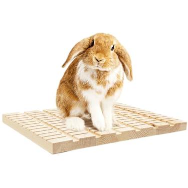 Imagem de Almofada de madeira para arranhar com garras e dentes para animais pequenos, coelho, chinchila, totoro, ouriço, hamster, tábua de madeira natural