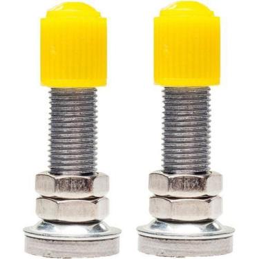 Imagem de Par De Válvula Grossa Tipo Americana Schrader Com  Tampa - Isapa