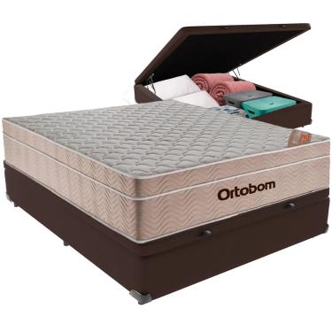 Imagem de Cama Box Baú e Colchão Airtech Spring Molas Ensacadas Viúvo Ortobom