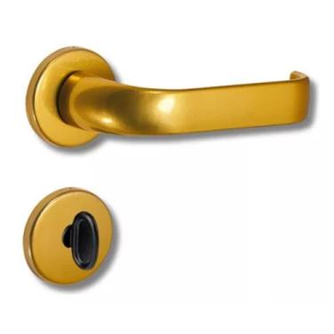 Imagem de Fechadura porta banheiro wc dourado fosco luna arouca 40 mm redonda 50