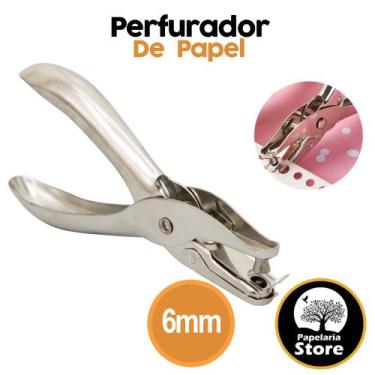 Imagem de Perfurador Alicate De Papel Fura Até 8 Folhas 6mm Metal Aço Resistente