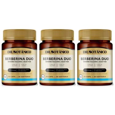Imagem de Kit 3 Un - Berberina Duo 2500Mg 90 Capsulas Dr. Botanico