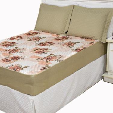 Imagem de Protetor de Colchão Estampado Casal Queen Impermeável - Salmão - Aquar