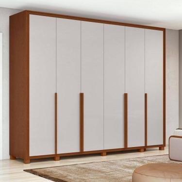 Imagem de Guarda Roupa Casal Ambiente Imperatore 6 Portas Frassino Off White com 2 Gavetas e Pés – Lopas