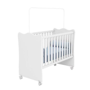 Imagem de Berço Simples Quarto Infantil Bebê 4 Rodinhas/Rodízios Doce Sonho - Qm