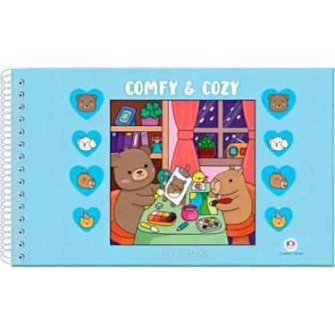 Imagem de Livrinho de Colorir Comfy & Cozy, Capa Dura, 50 Folhas, 22x16cm, Encadernação Espiral