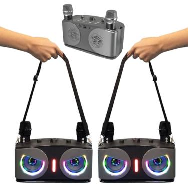 Imagem de Caixa de som multifuncional Owl - Canto, reprodução de música, sistema de PA, microfones duplos, ferramentas de aplicativo, 5 efeitos sonoros, bateria de 3 a 4 horas, design portátil com luzes LE