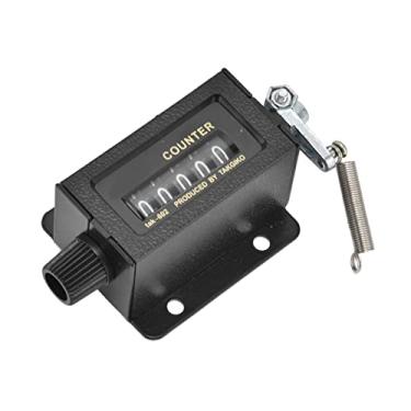 Imagem de Função Reset contador mecânico Durable Clear Glass Mirror Design Ferramenta de contagem exata de 5 dígitos para impressão ABS liga de alumínio vidro preto 55x33mm