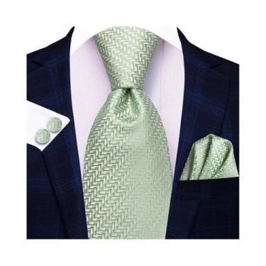 Imagem de Gravata De Negócios Masculina Rosa Cinza Bolinhas 85cm Gravata Jacquar