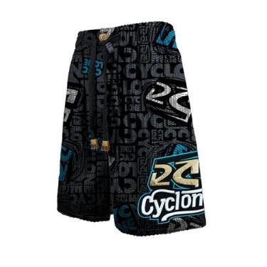 Imagem de Bermuda Cyclone Veludo Modern Setas, Preto, Azul, M