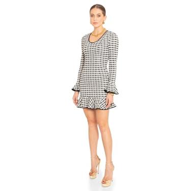 Imagem de Black Halo Mini vestido feminino Kiara, Xadrez de cristal, 12