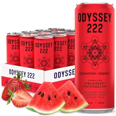 Imagem de Odyssey Elixir - Odyssey 222 - Bebida Energética Espumante - 222 mg de Cafeína - Juba de Leão e Cordyceps - Energia e Foco - Resistência e Resistência - Nootrópico - Pré Treino - Melancia Morango