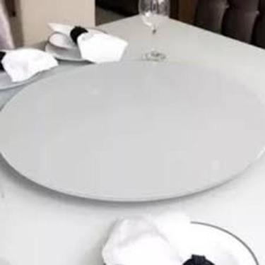 Imagem de Prato Giratório 60cm Offwhite Com Vidro 3mm Fixo Pra Mesa - Deline