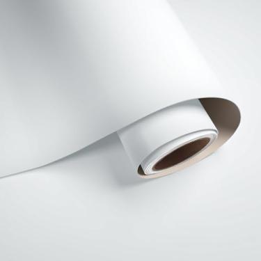 Imagem de VaryPaper Papel de parede branco fosco extra largo 81,3 cm x 299,7 cm, papel de contato branco para armários móveis, papel de parede adesivo removível à prova d'água de cor sólida para quarto